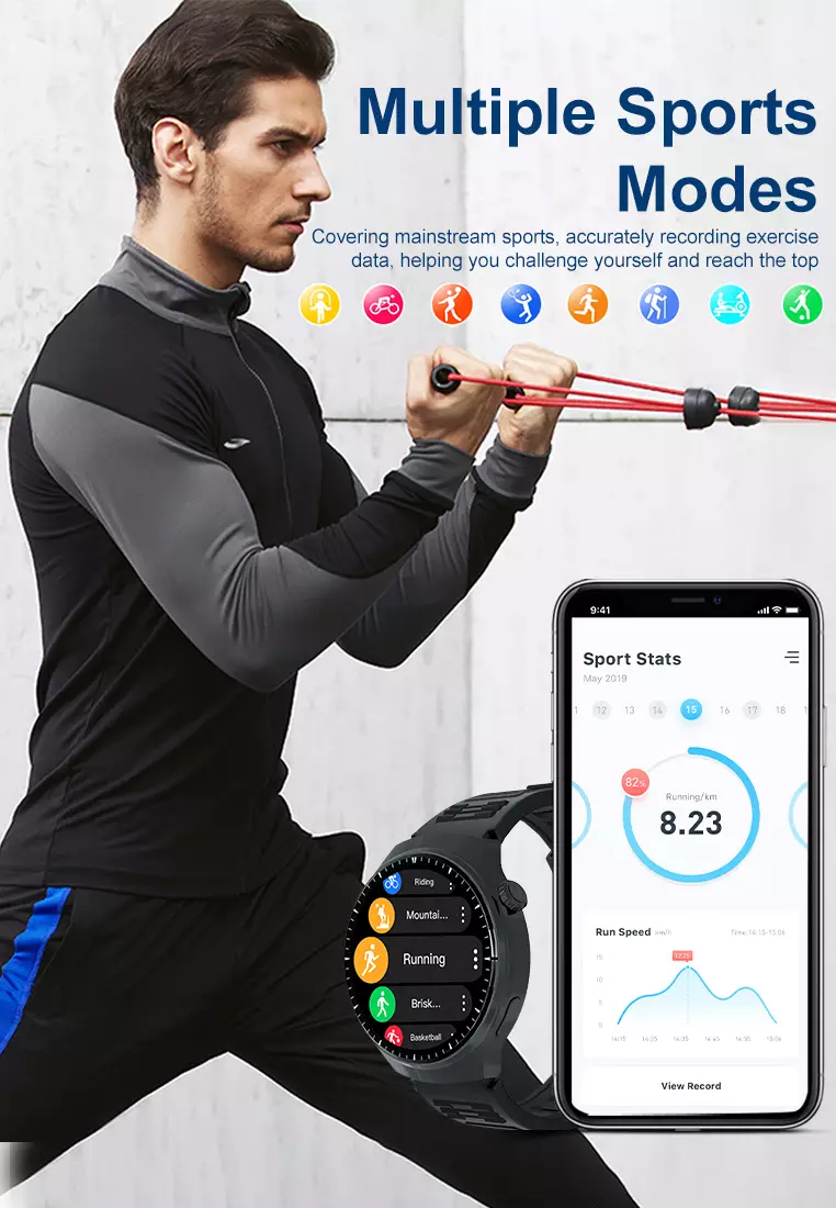 GT4 PRO smartwatch jam tangan couple sport watch tipis simple jam tangan pria wanita mendukung hp whatsapp Grey