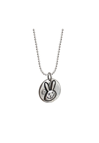 ZITIQUE silver Women's Hip-hop Style Rabbit Disc Necklace - Silver A982CACF394B07GS_1