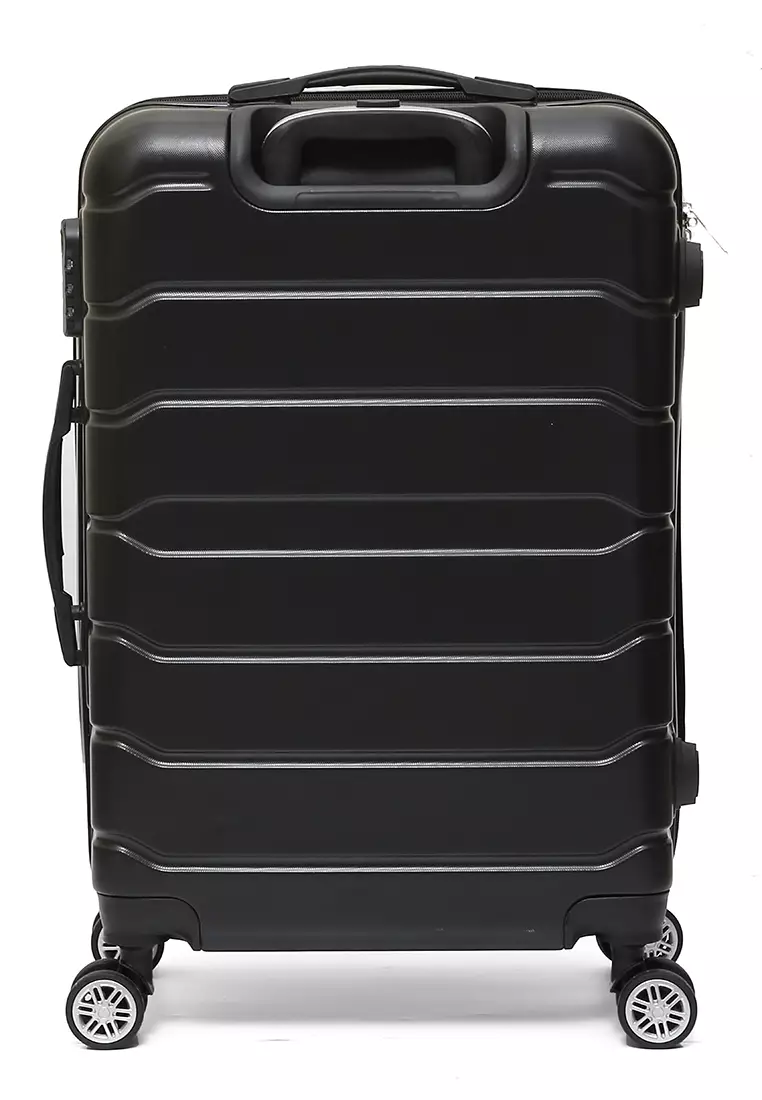 Austin Koper Hardcase Unisex Size 24 Inch Large Compartment Suitcase Combination Lock Material ABS+PVC Coated ORIGINAL - Black