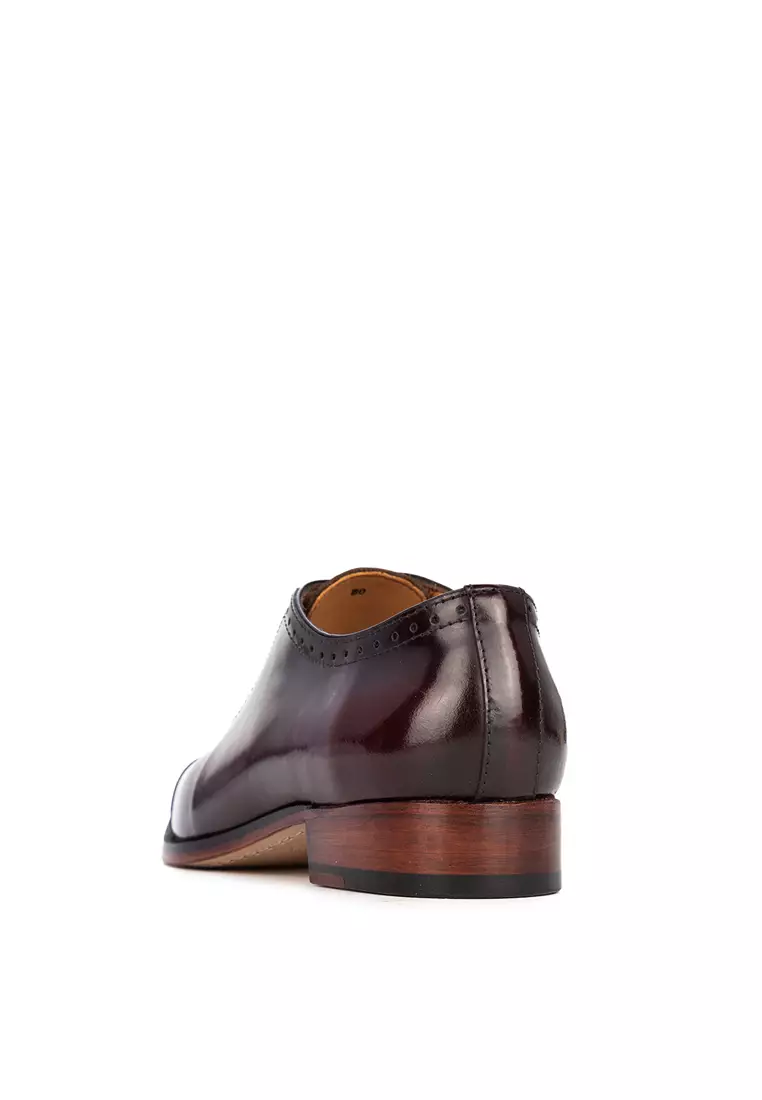 Brixton Maroon Brush-off Captoe Oxford