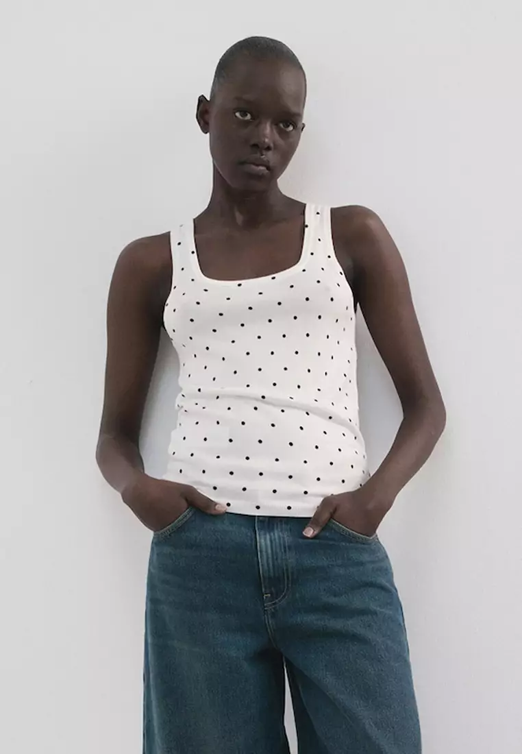 Polka-Dot Knitted Top