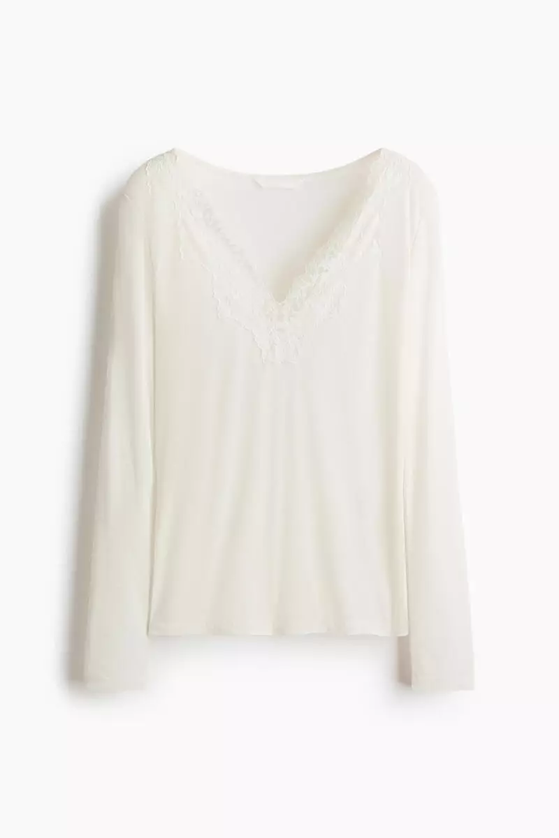 Lace-trimmed top