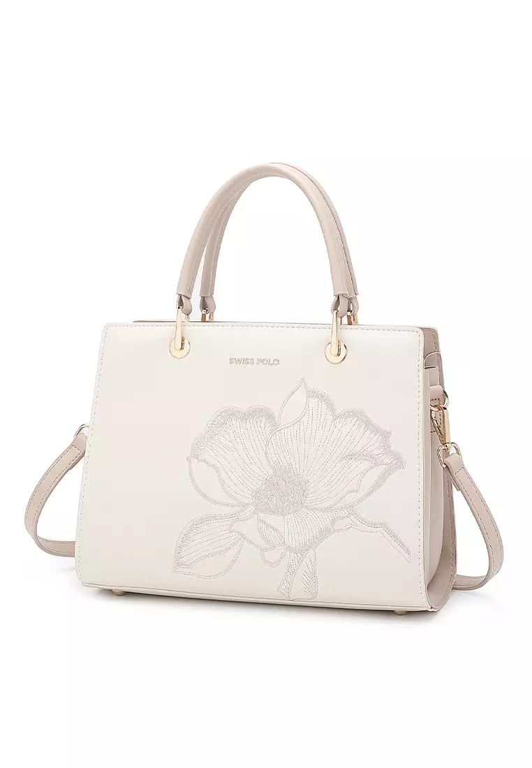 Women's Top Handle Bag / Sling Bag / Crossbody Bag - White