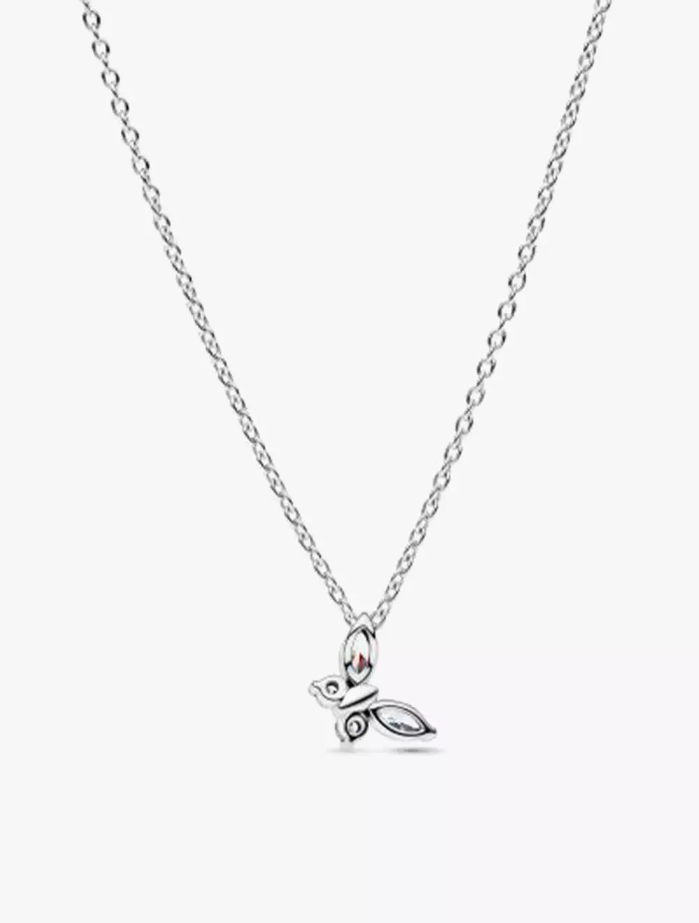 Butterfly Sterling Silver Collier with Clear Cubic Zirconia - 45