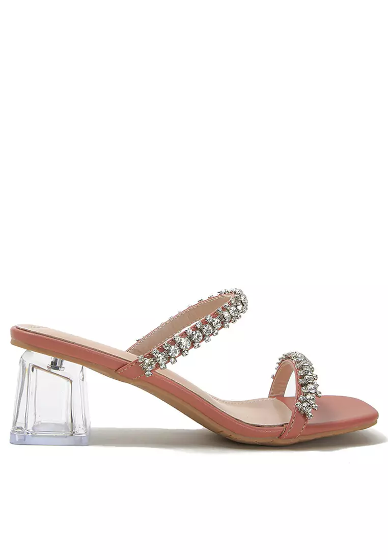 Discount on Twenty Eight Shoes  shoes - SKU: Rhinestone Buckle Mule Heels YLT-Y13