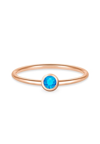Aquae Jewels Ring My BirthStone Blue Topaz – December, 18K Gold - Rose Gold 8B1E6AC154B78EGS_1