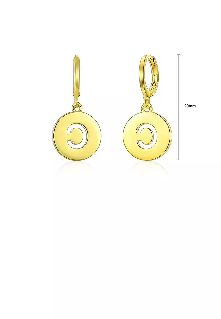 Gold letter top a earrings