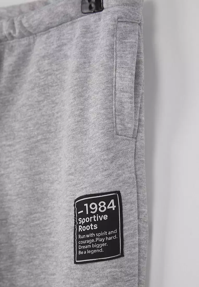 Label Thick/Inside Fleece Jogger Knitted Boys' Sweatpants