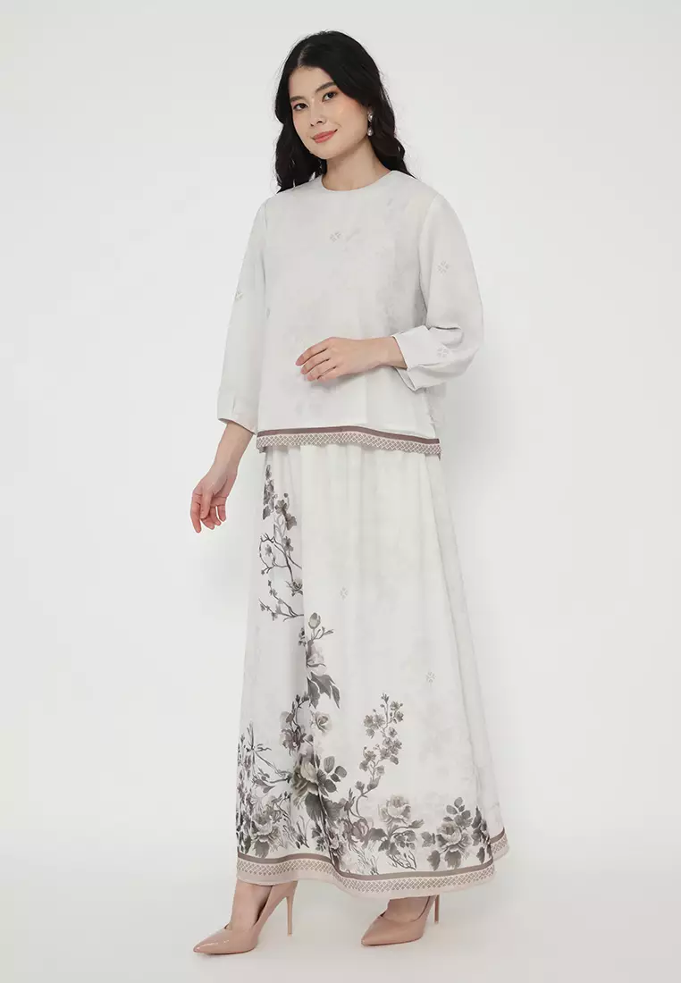 Setelan Wanita Blouse Chiffon & Rok Panjang Motif Floral (Dijual terpisah)| Outfit Formal & Lebaran By Brilliant Girl Warna BLOUSE