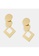 A-Excellence gold Golden Texture in Round and Open Square Earrings FCD45ACF90D0A3GS_3