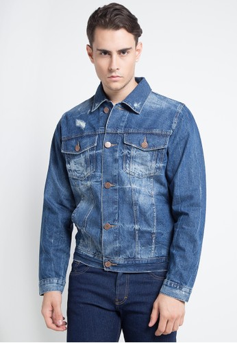 Jual Jimmy  Martin  Ripped Denim Trucker Jacket  Original 
