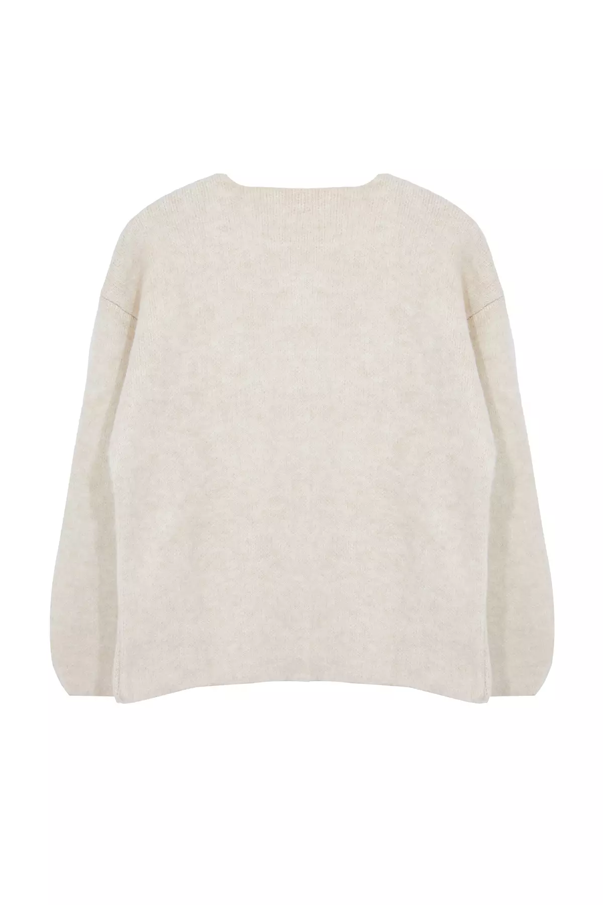 Stone Zipper Soft Textured Coat Look Knitwear Cardigan