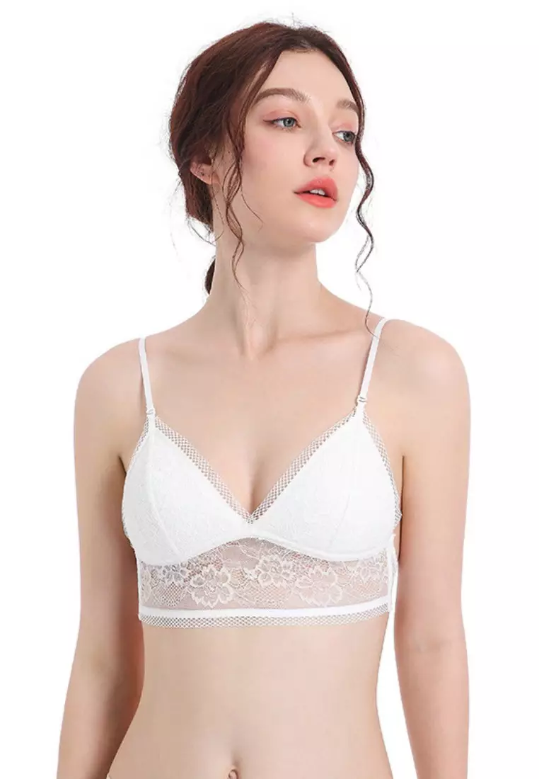 Buy LYCKA LKS2074-LYCKA Lady Sexy Lace Bra-White in White 2024