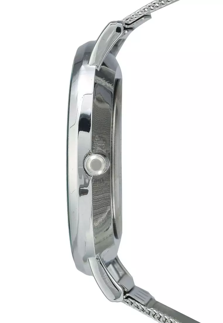 Round Face Gold Black/Mesh Strap Watch