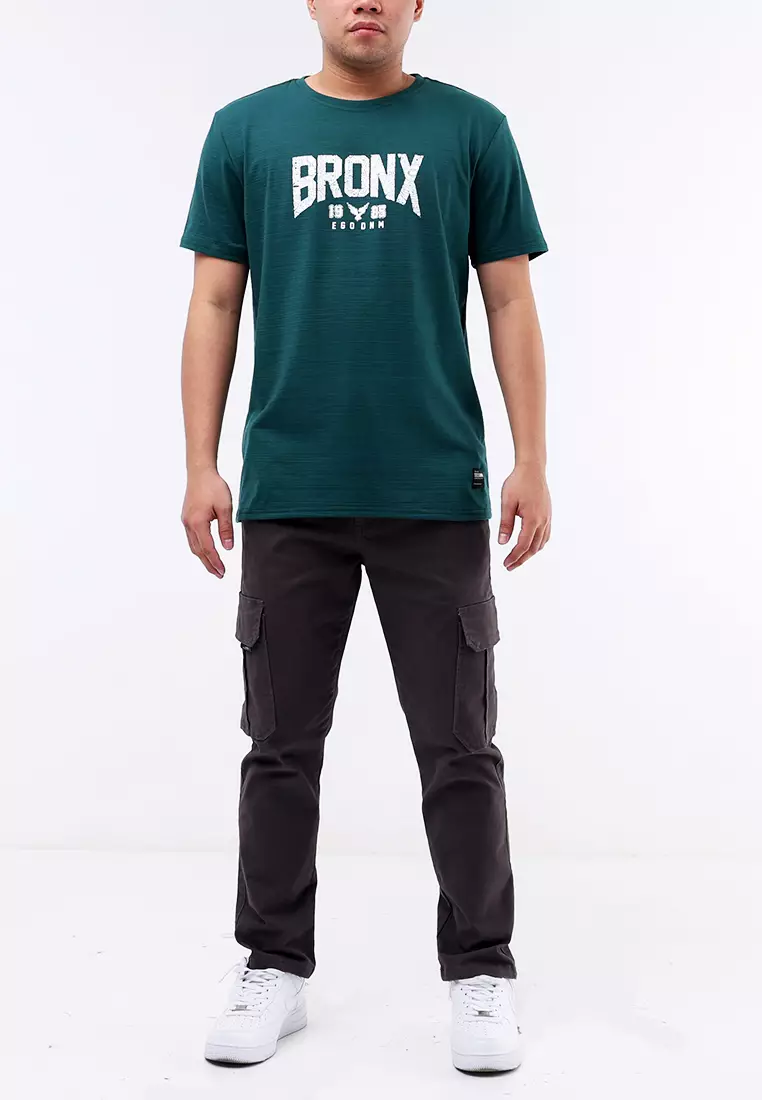 Round Neck Streaky Short Sleeves T-Shirt