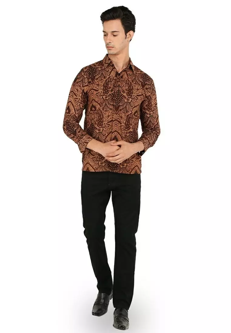 Kemeja Batik Pria Premium Slimfit Elegant Modern Lengan Panjang Bambang Kaca