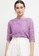 Icons purple 3/4 Sleeve Boat Neck Lace Blouse 75651AA79E96BBGS_1