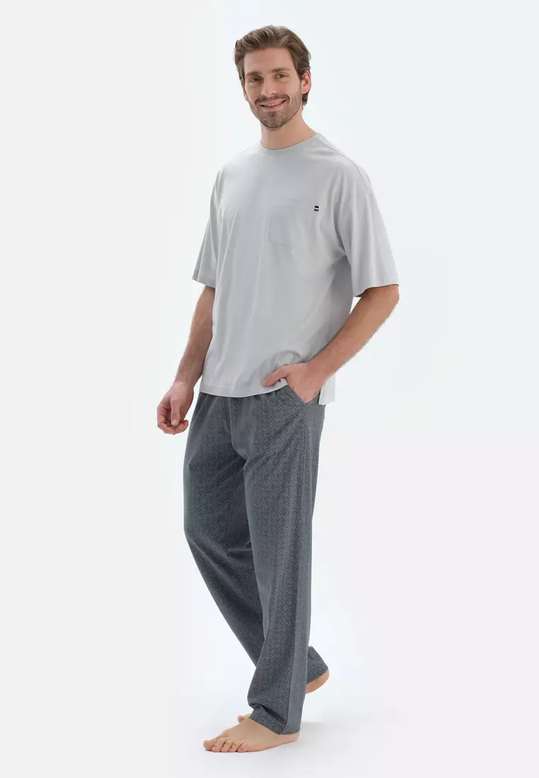 Dagi Basic Shirt Pants Pajamas Suit, Set Pigiama da Donna, Green