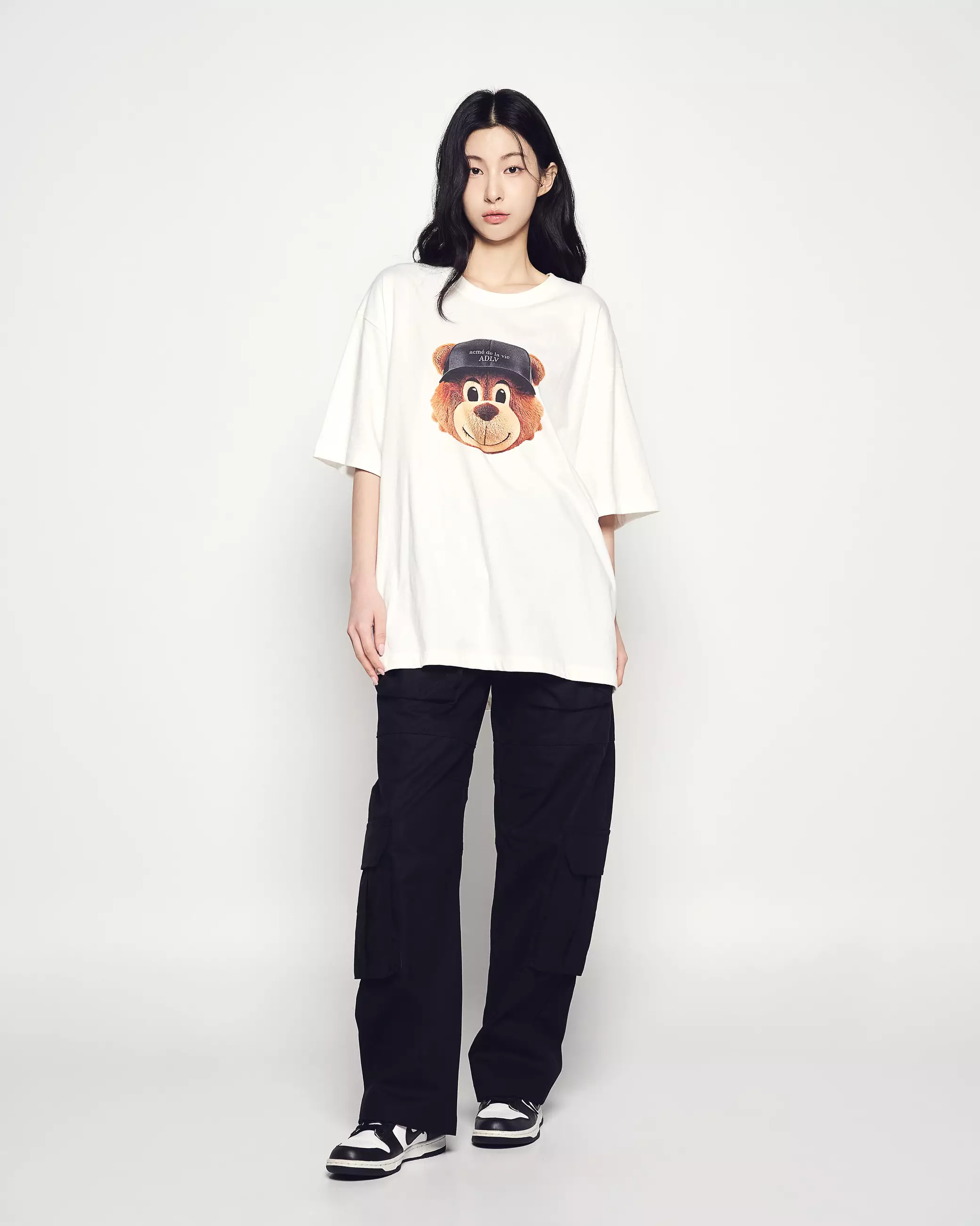 3D AC BEAR FACE SHORT SLEEVE T-SHIRT CREAM