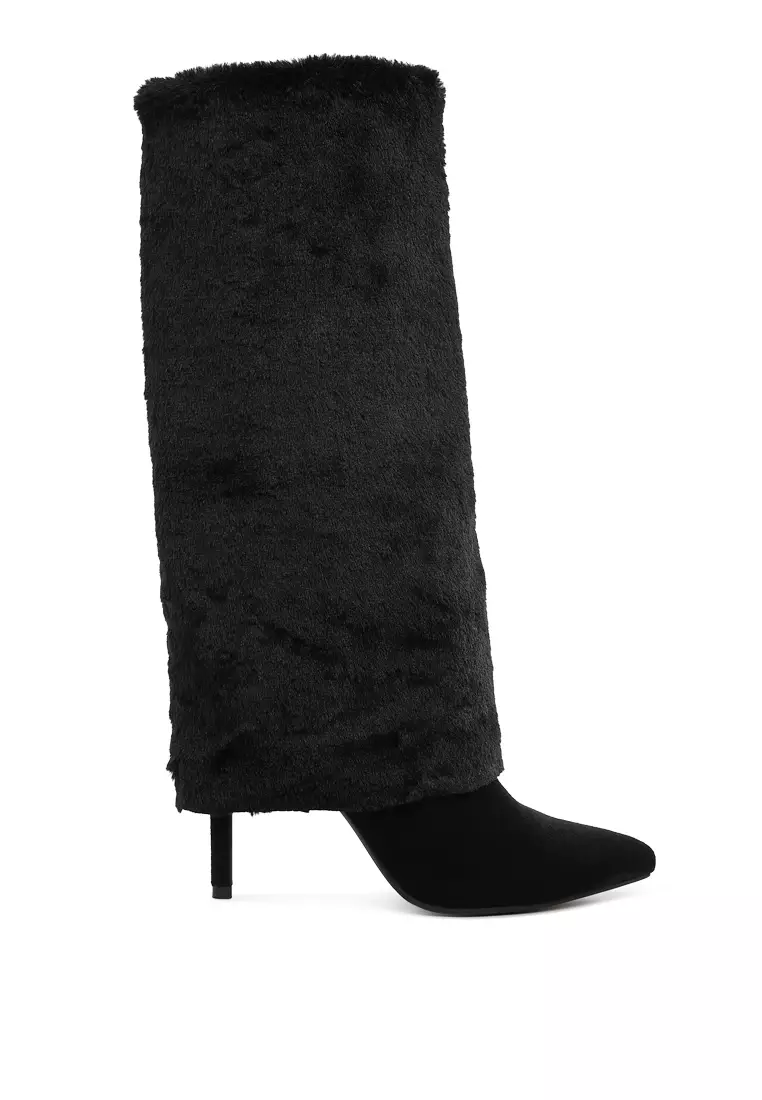 Discount on London Rag  shoes - SKU: Fold-Over Calf-High Boots in Black