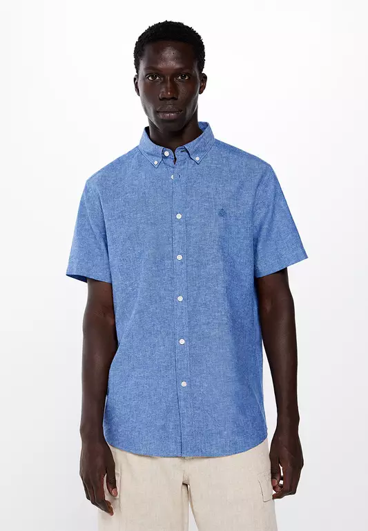 Short-Sleeved Linen Shirt
