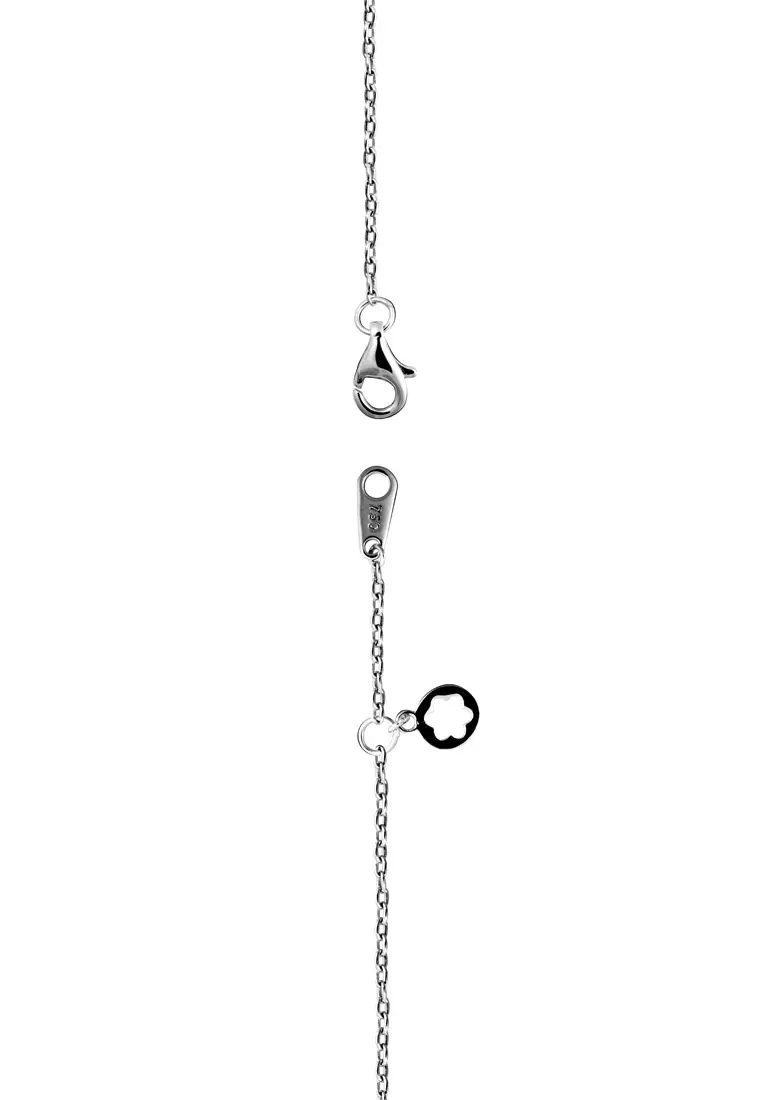 Petite Flower Lab Grown Diamond Cluster Necklace in 18K White Gold