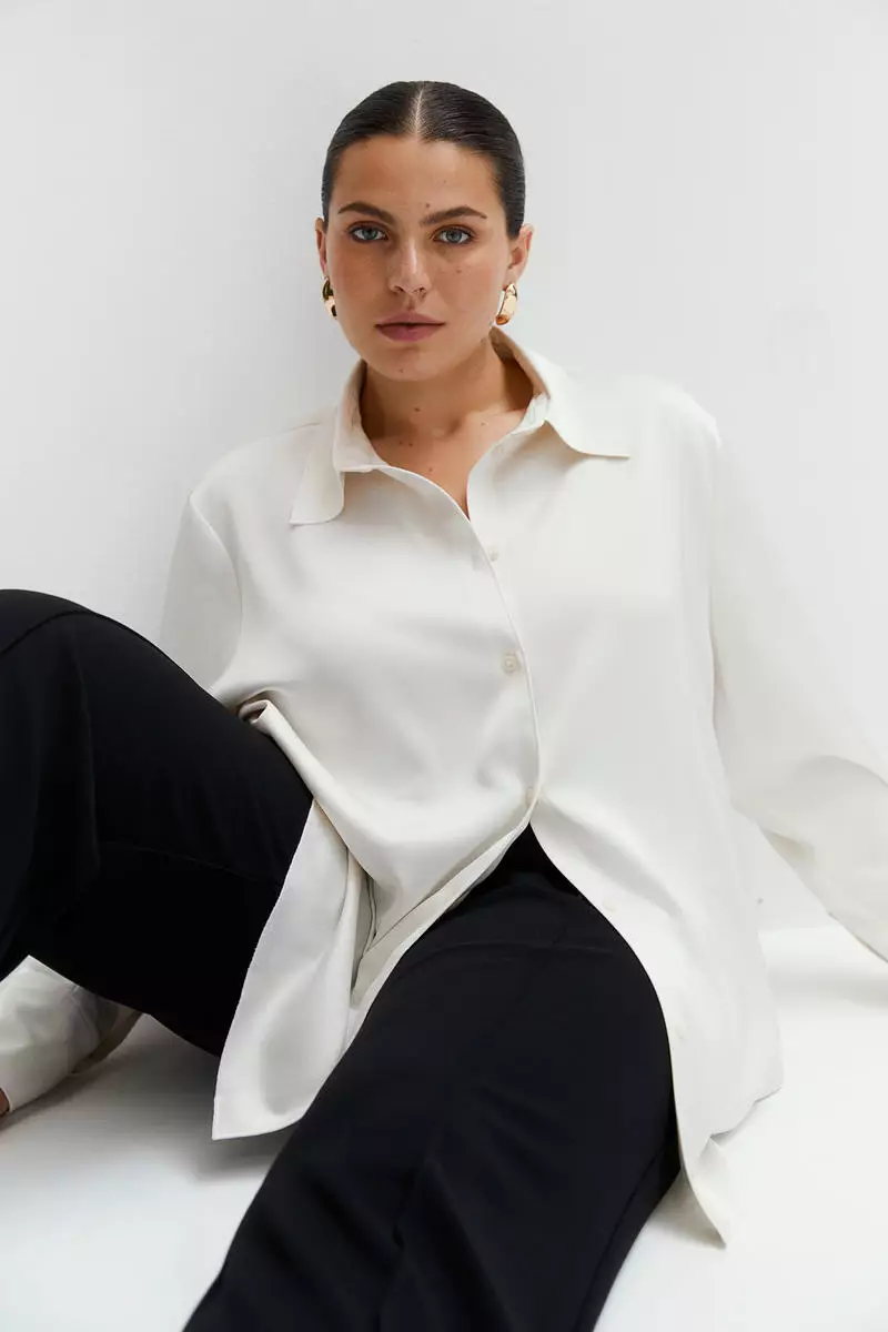 h&m satin shirt
