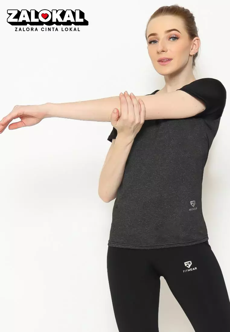 Fitwear - Kaos Olahraga Slimfit Wanita MOANA DRYFIT S/S - GRAY