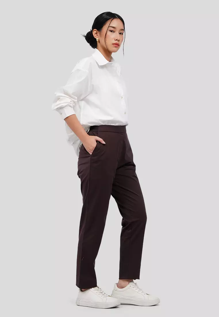 Basic Tapered Pants with Elastic Waist