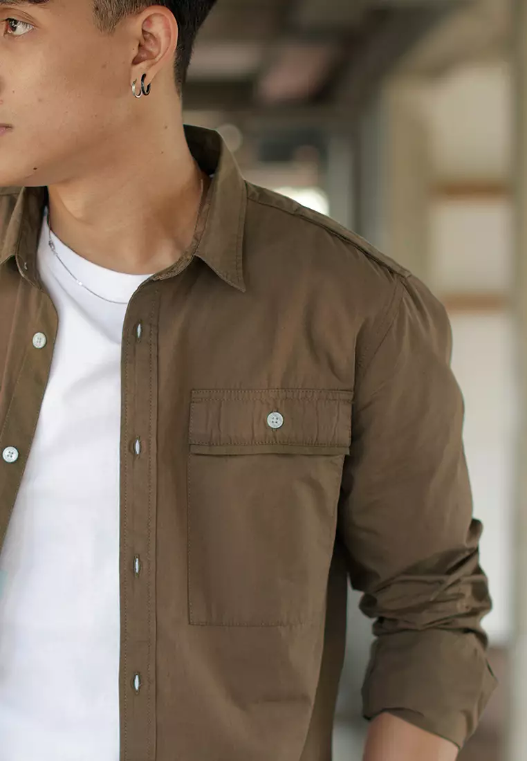 OXCON utility 2 Pocket Shirt Brown