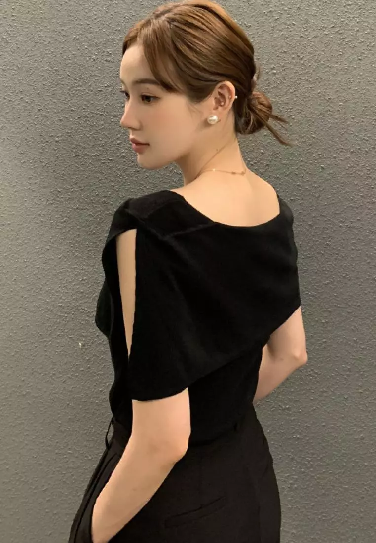 New summer sleeveless knitted women's T-shirt top K061801BK