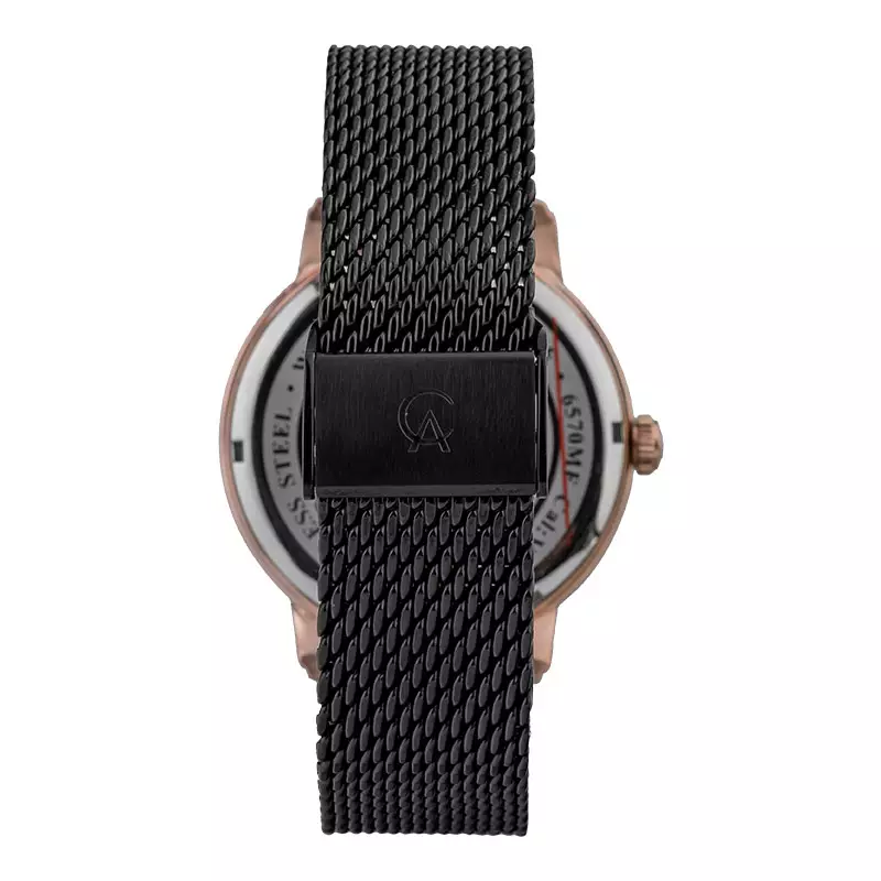 Jam Tangan Pria Alexandre Christie Classic AC 6570 MF BBRBA Men Black Dial Black Mesh Stainless Steel Strap