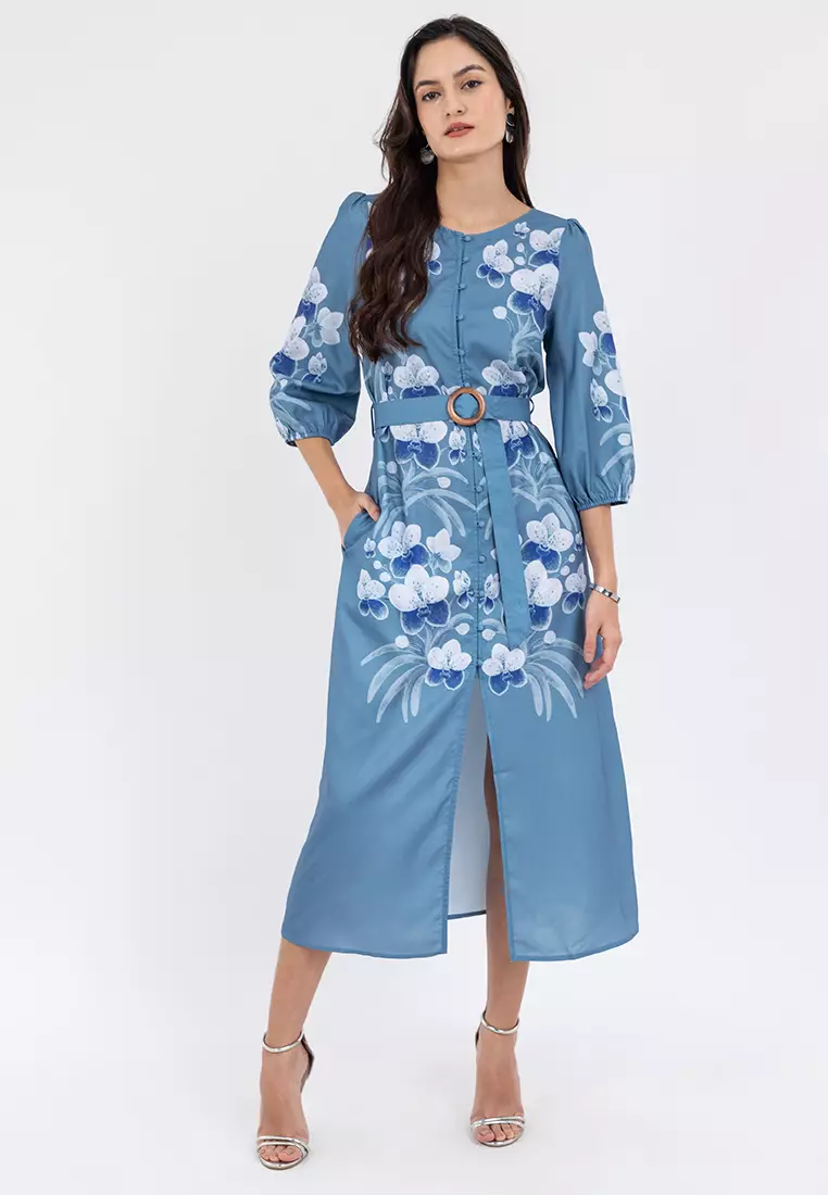blue filipiniana dress WV11 - Barong Tagalog Dress Blue