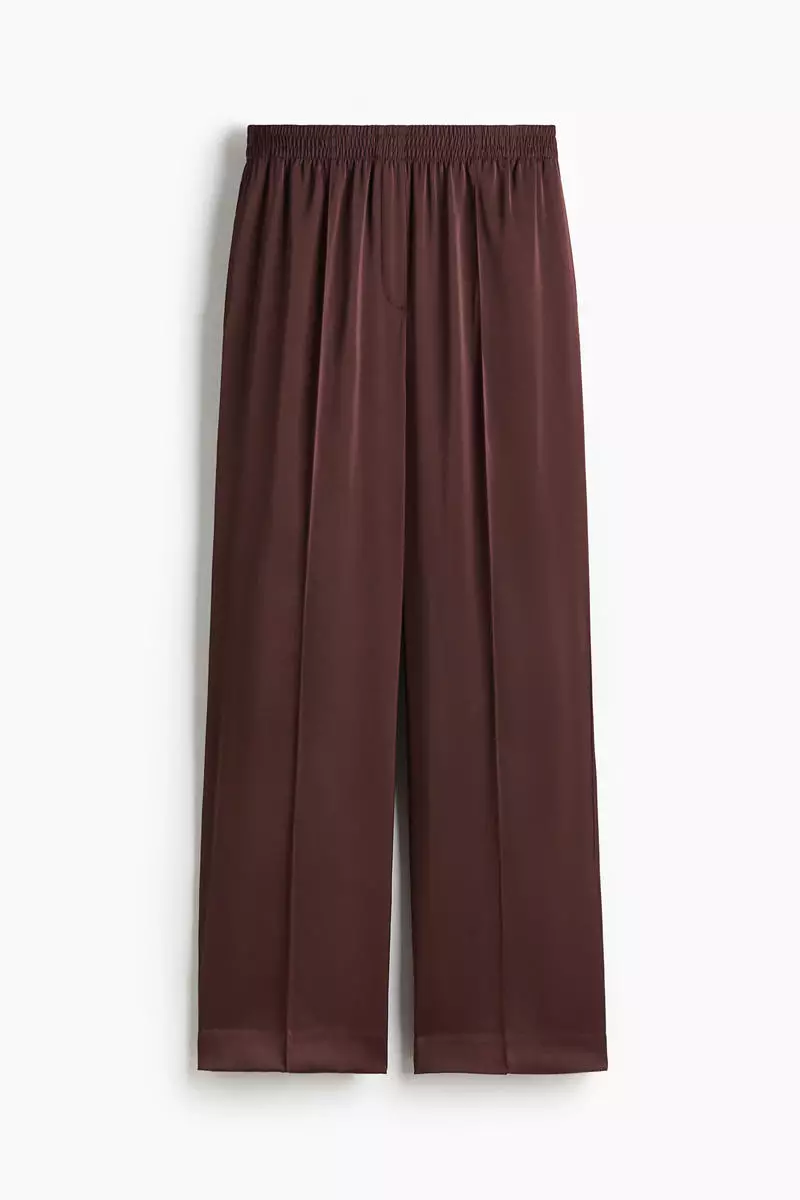 Wide crease-detail trousers