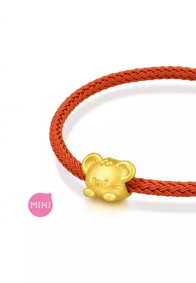 999 24K Gold Chinese Zodiac Rat charm  for Women & Men  95959C  (Bracelet not included)