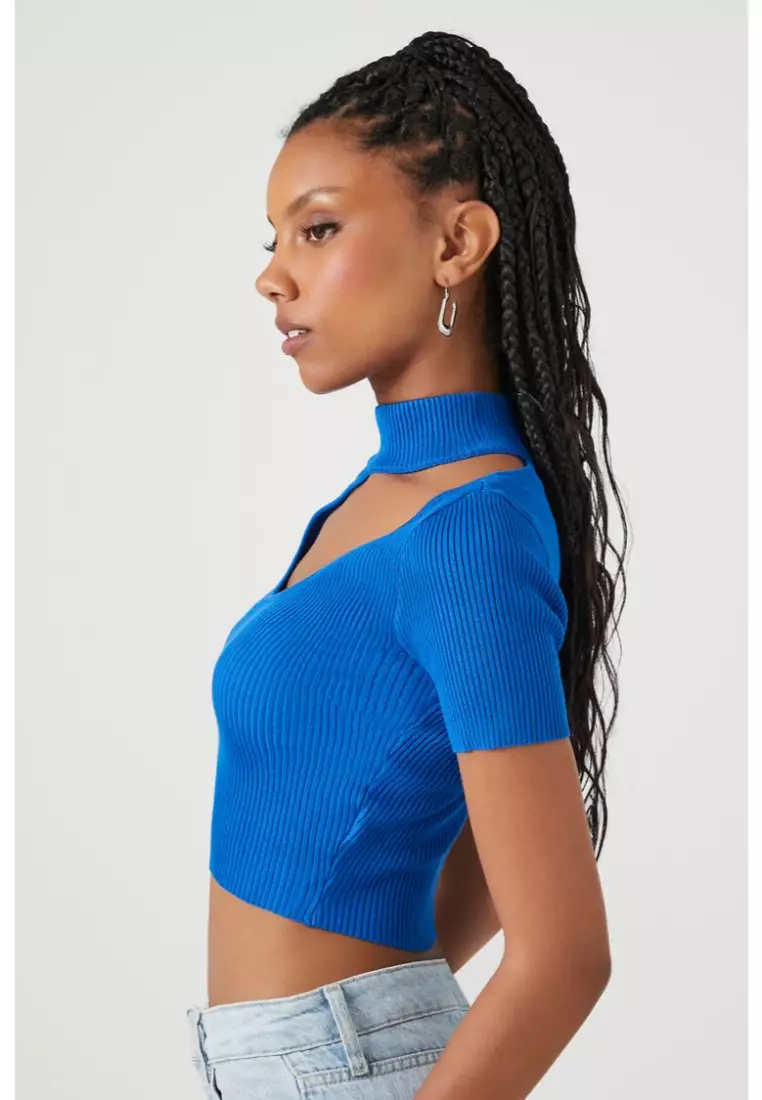 Buy FOREVER 21 Sweater Knit Cutout Crop Top 2024 Online ZALORA
