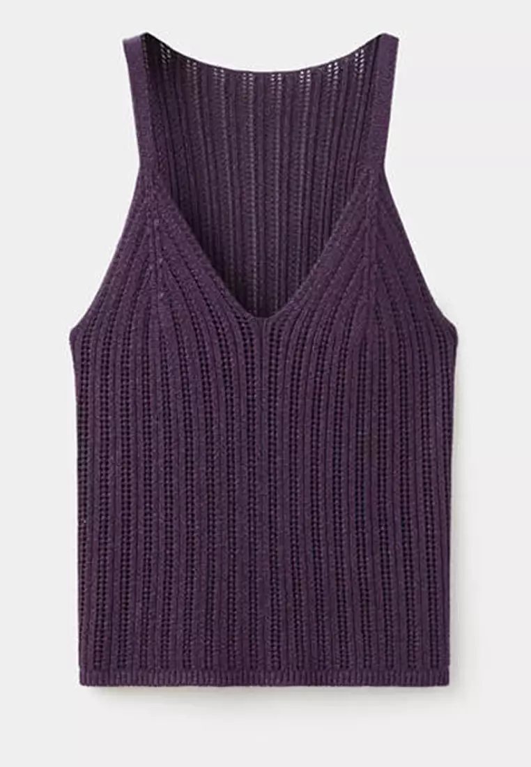 Openwork Lurex Knit Top