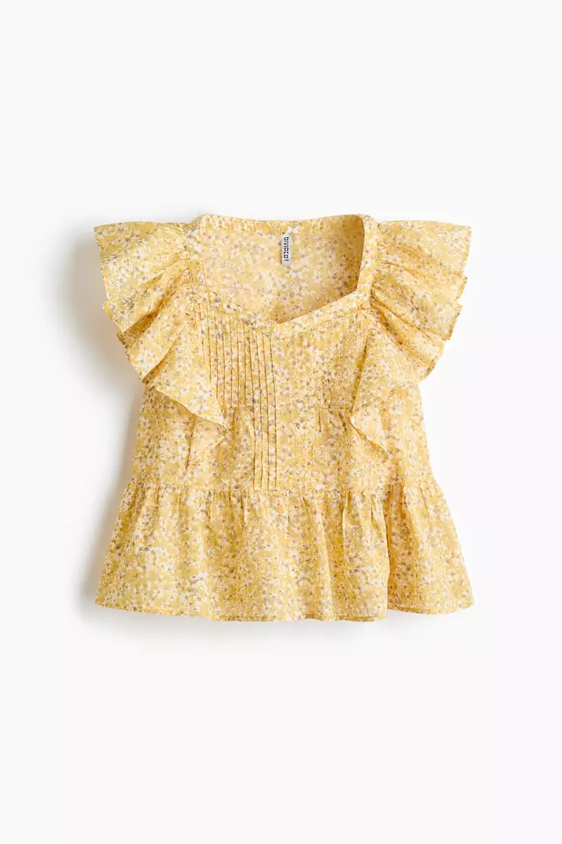 Frill-trimmed cotton top