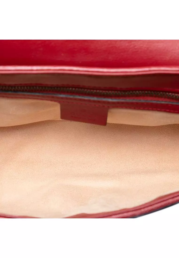 Pre-Loved Gucci Medium Gg Marmont Matelasse Diagonal Leather Torchon Shoulder Bag
