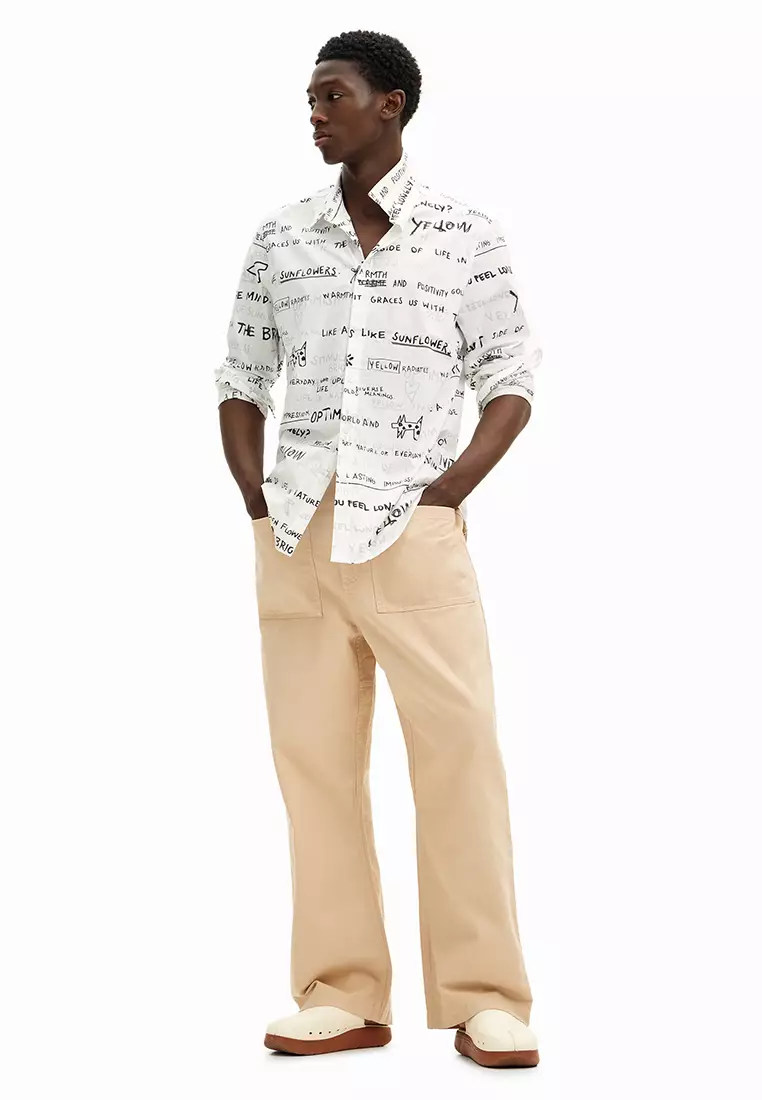 Desigual Man Long-sleeve shirt with lettering.