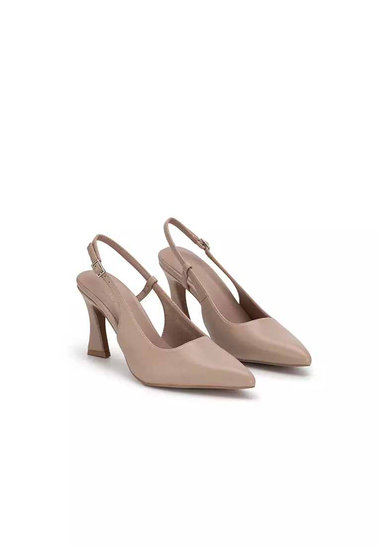 SLINGBACK HEELED PUMP 純色優雅高跟尖頭後空鞋