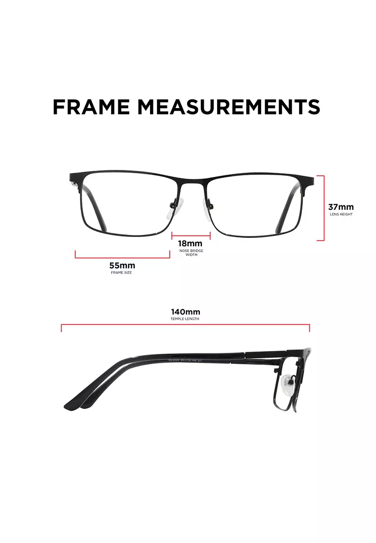 3035 Metal (C1-Black) Anti-Radiation Computer Eyeglasses for Men/Women