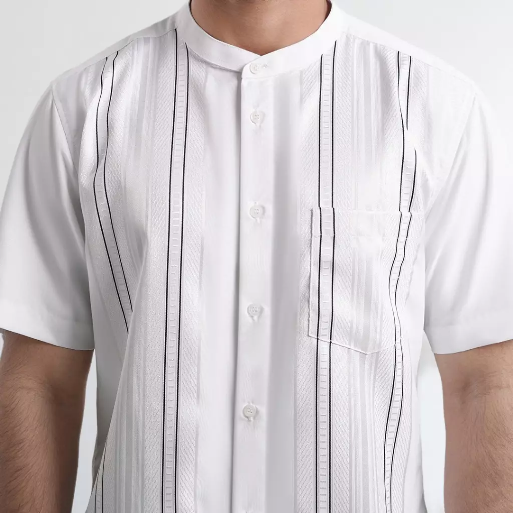 Platini Kemeja Koko Pria Lengan Pendek Polyester White 931407 