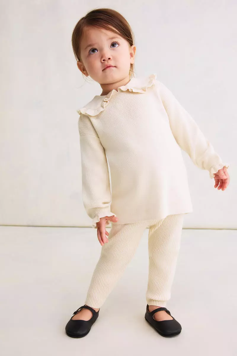 2-piece rib-knit cotton set