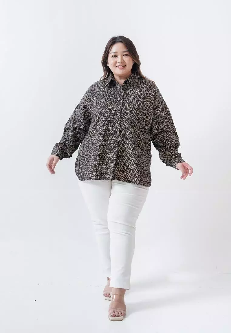 plus size aramita shirt brown