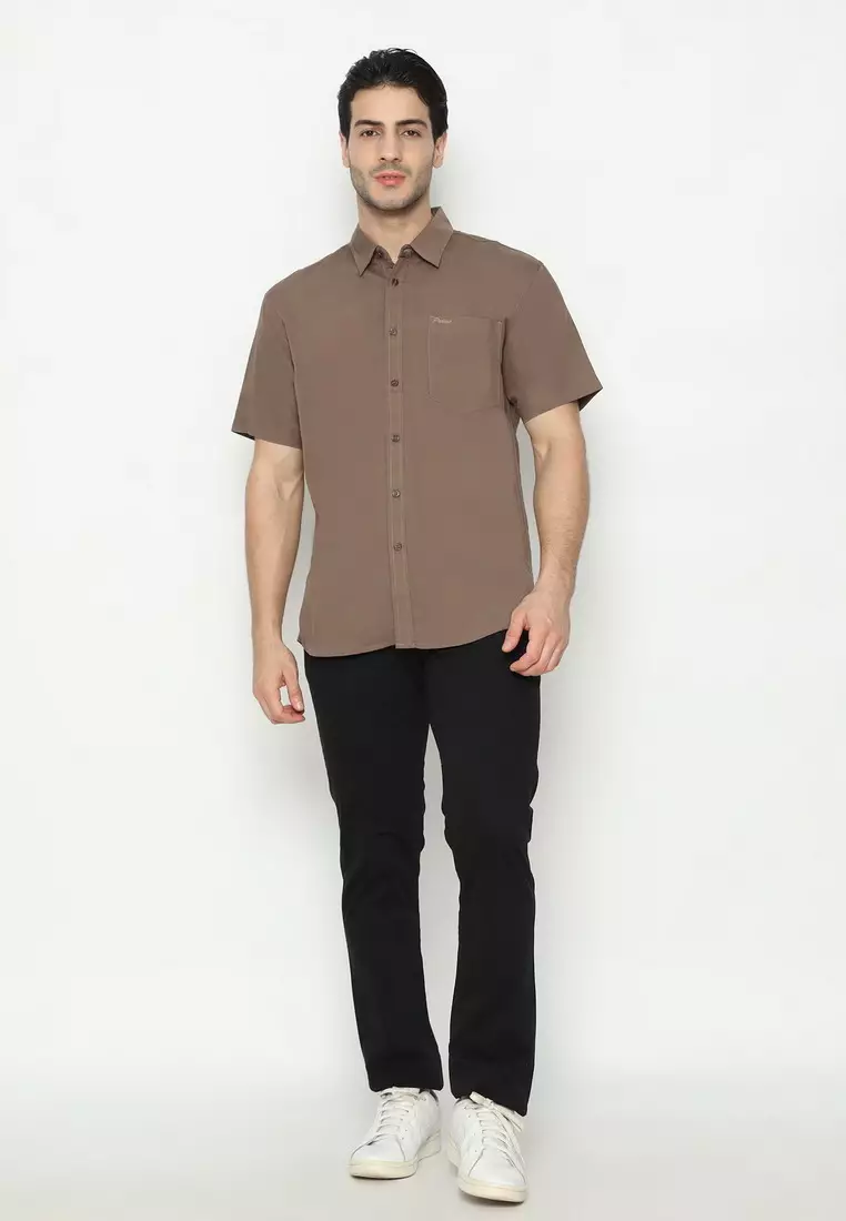 POLICE Kemeja Polos Cotton Regular Fit Pria