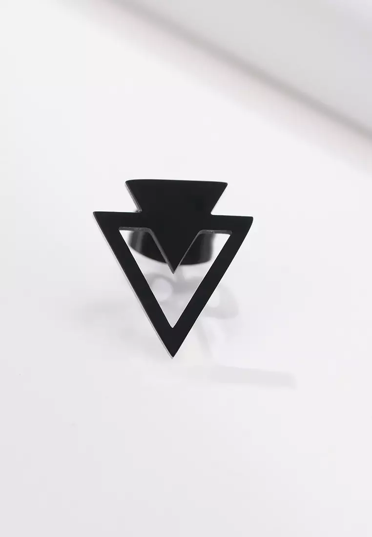 Unisex Stainless Steel Double Triangle Earrings JW QX-352