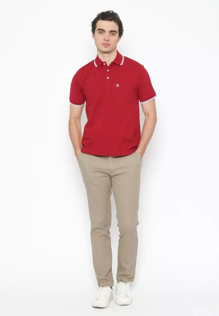 MAROON CASUAL POLO SHIRT REGULAR FIT
