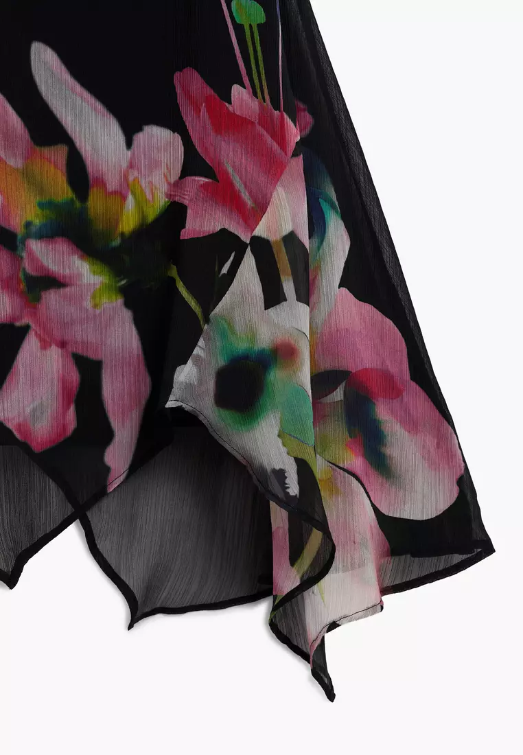 Asymmetric floral dress