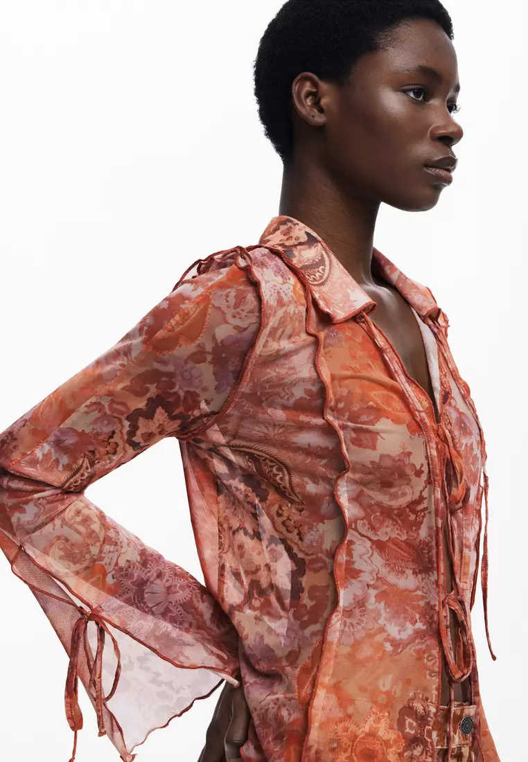 Chiffon T-shirt with bows